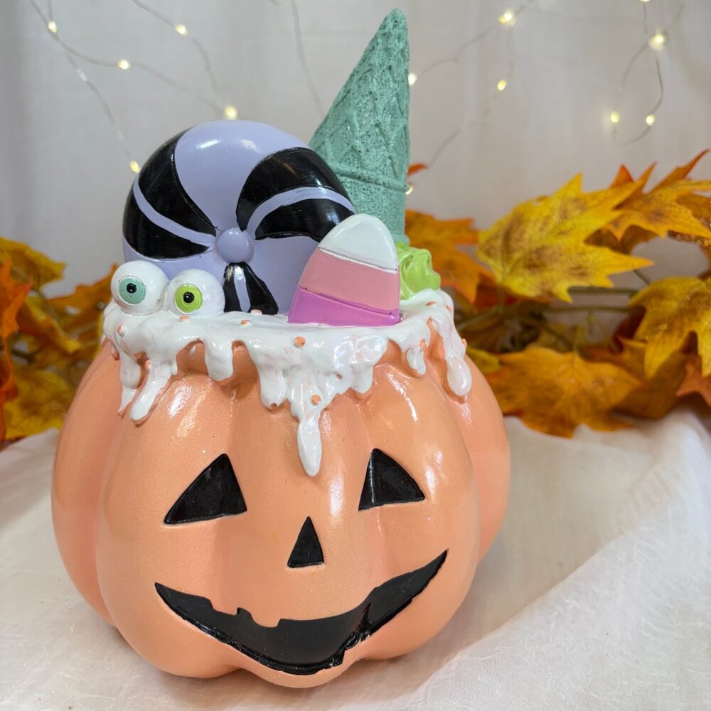 Jack-o-Lantern Figure Summerween Pastel Candy Ice Cream 9 inch Halloween NEW - Picture 3 of 6